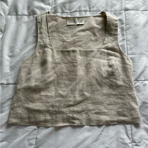 Abercrombie & Fitch Linen Tank size XS cream color